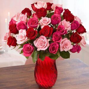 Truly Madly Deeply With 3 Dozen Roses in Vase