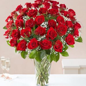 50 Long Stem Rose Vase