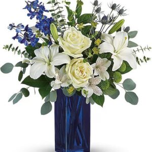 Teleflora’s Calming Cobalt Bouquet