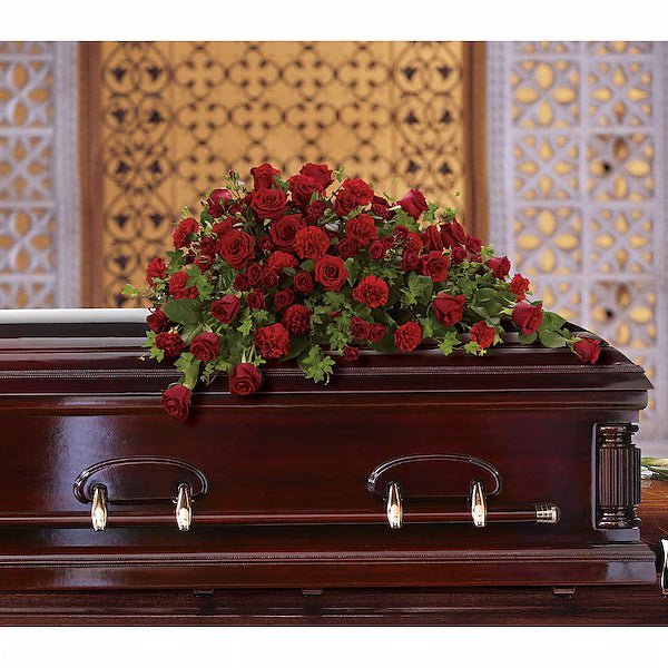 Red Rose Reverence Casket Spray - Image 2