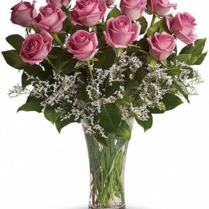Make Me Blush – Dozen Long Stemmed Pink Roses