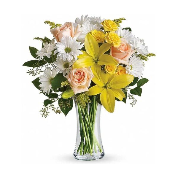 Colorful bouquet of flowers in vase