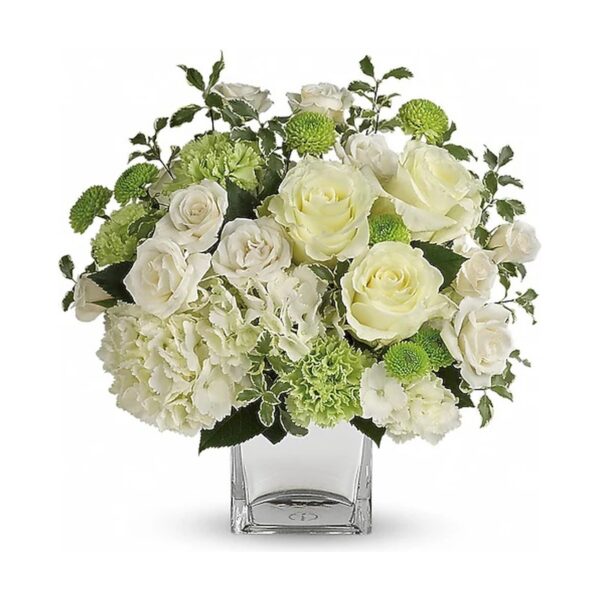 Elegant white floral arrangement in vase