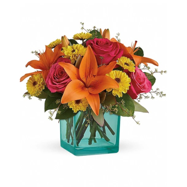 Colorful floral arrangement in vase