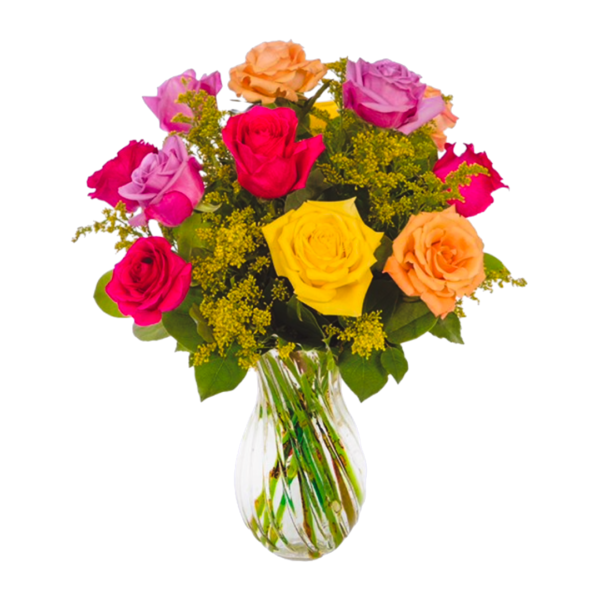 Colorful bouquet of assorted roses